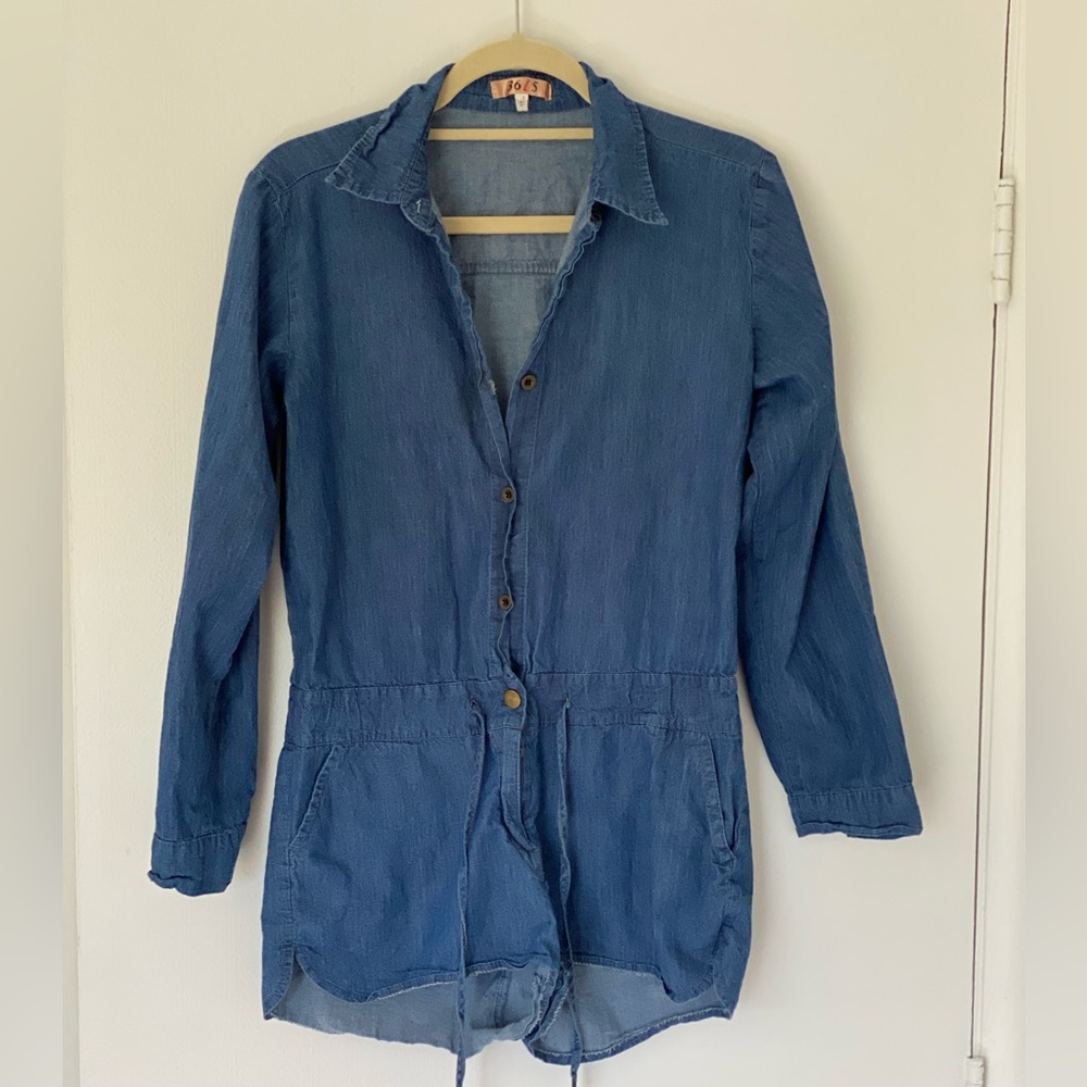 Jean long sleeve romper